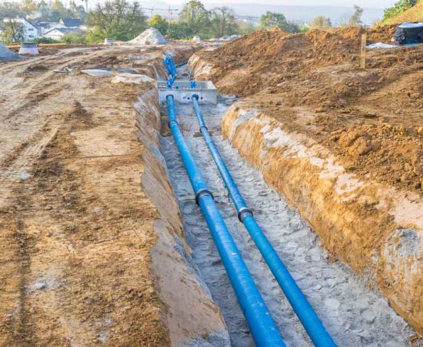 Construction site with new Water Pipes in the ground — Pipeline Condition Assessment in Burleigh Heads, QLD